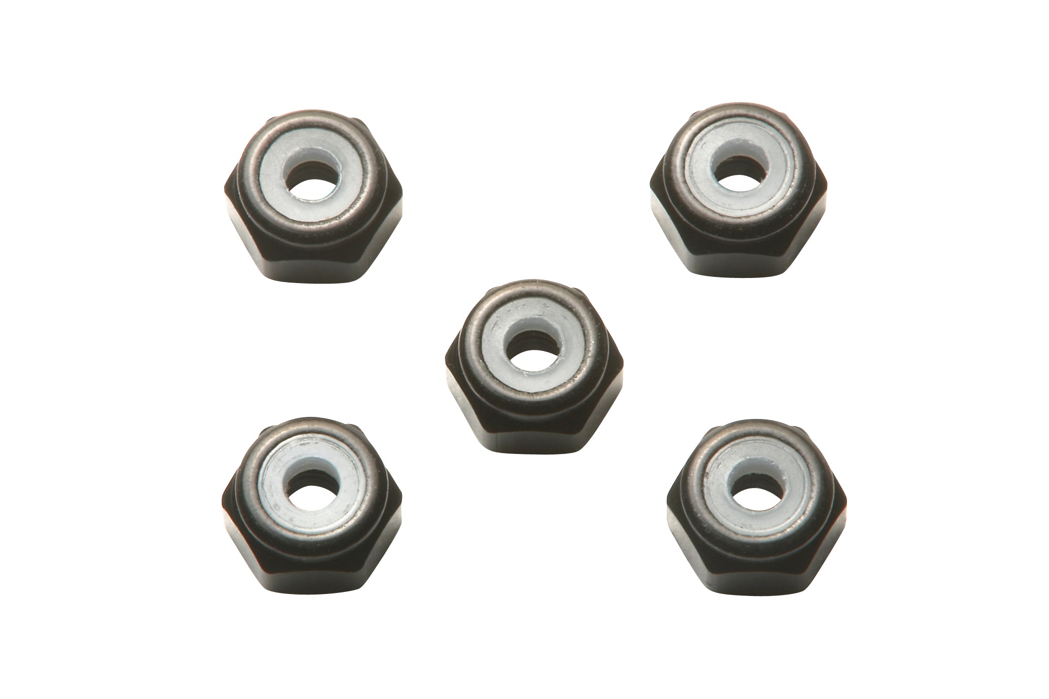 2mm Aluminum Lock Nut Black 5Pcs