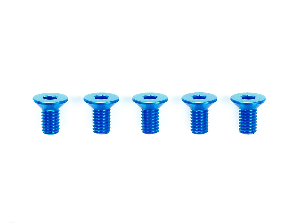 3X6MM HI-GRADE ALUMINUM COUNTERSUNK HEX HEAD SCREWS (BLUE, 5 PCS.)