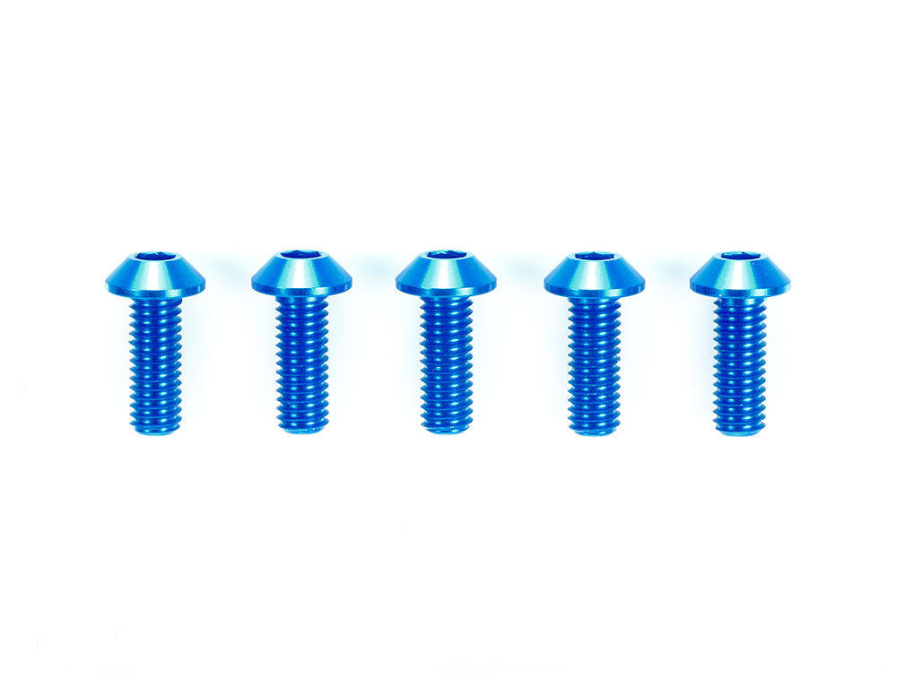 3X8MM HI-GRADE ALUMINUM HEX HEAD SCREWS (BLUE, 5PCS.)