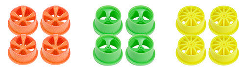 Mini 4WD Fluorescent Wheel Set (Small Diameter, Low Profile)