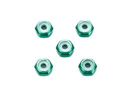 2mm Aluminum lock nut Green