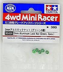 2mm Aluminum lock nut Green