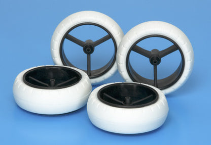 Narrow Large Dia. Wheel & White Arched Tires (Super X & XX Chassis)