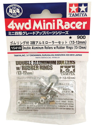 Double Aluminum Rollers w/Rubber Rings (13-12mm)