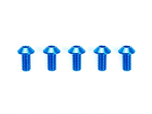 3X6MM HI-GRADE ALUMINUM HEX HEAD SCREWS (BLUE, 5 PCS.)