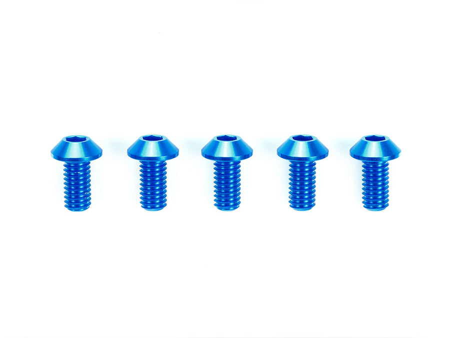 3X6MM HI-GRADE ALUMINUM HEX HEAD SCREWS (BLUE, 5 PCS.)