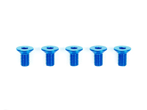 3X6MM HI-GRADE ALUMINUM COUNTERSUNK HEX HEAD SCREWS (BLUE, 5 PCS.)