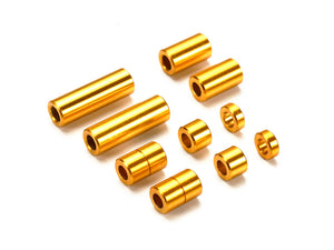 Aluminum Spacer Set (12/6.7/6/3/1.5mm, 2pcs. each) (Gold)