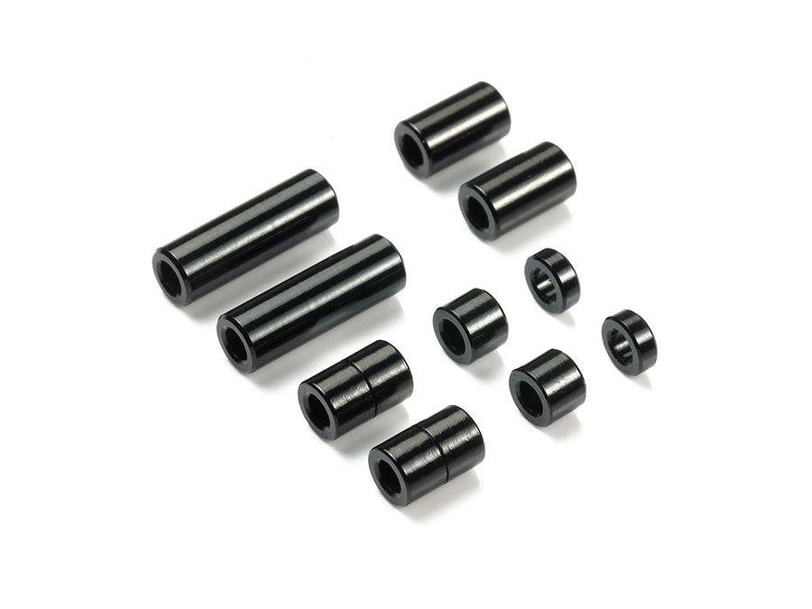 Aluminum Spacer Set (12/6.7/6/3/1.5mm, 2pcs. each) (Black)
