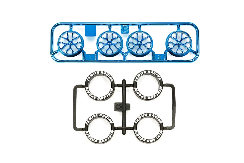 Low Profile Tire & Blue Plated Wheel Set (Y Spoke)