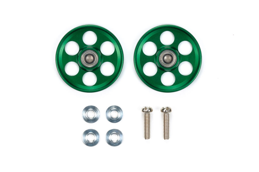 JR HG ALUM BALL-RACE ROLLERS LIGHTWEIGHT 19MM (Ringless/Green)
